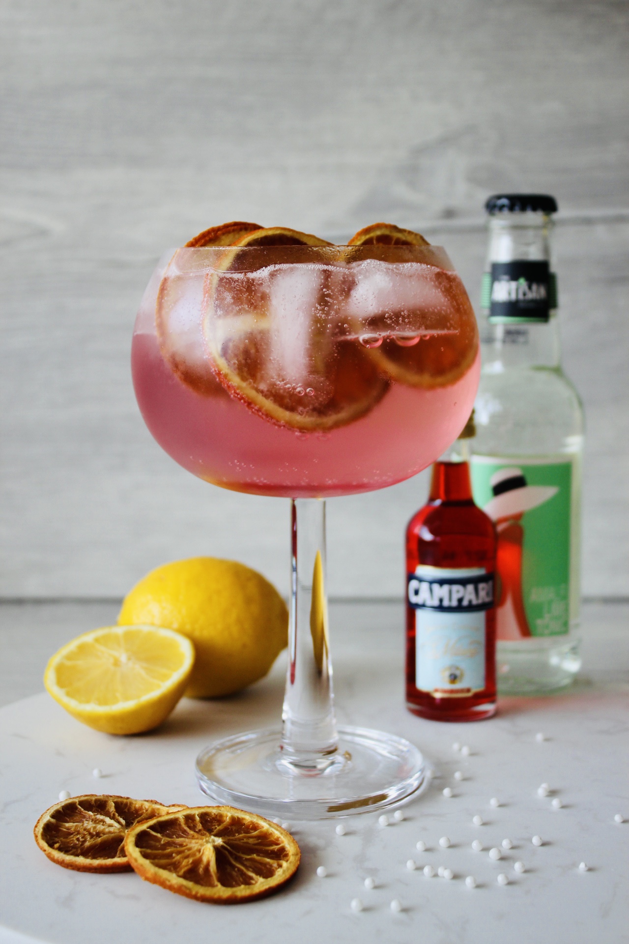 Campari Gin And Tonic Cocktail Food Sun